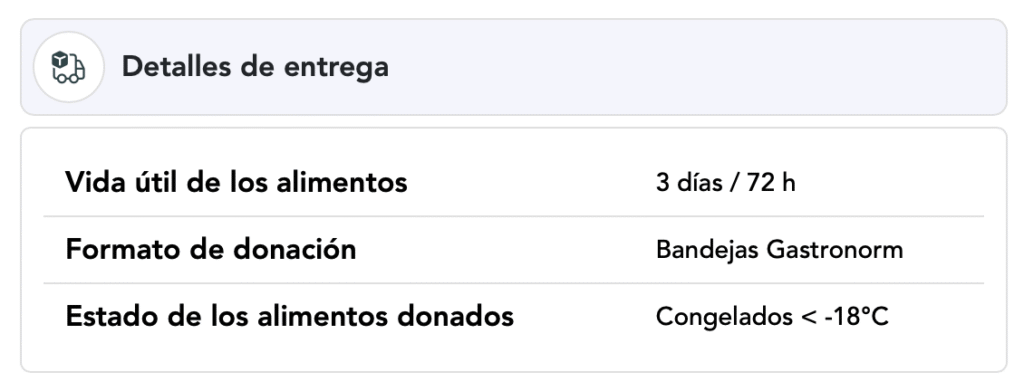 Configuración de formatos de donación y condiciones de conservación en la app de Oreka
